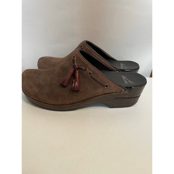 Dansco clog women’s size 39 brown leather with tassel, slip on - Picture 6 of 11